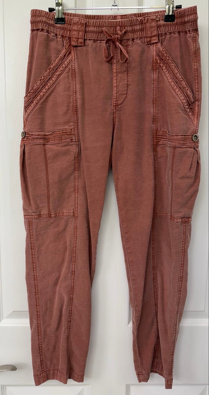 Anthropologie Cargo Rust pants size 26 cotton lyocell blend
